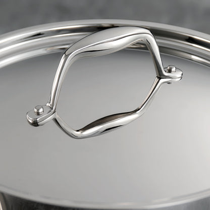 Signature 8-Quart Tri-Ply Clad Stainless Steel Stock Pot with Lid, Induction Ready, Oven-Safe, Dishwasher Safe