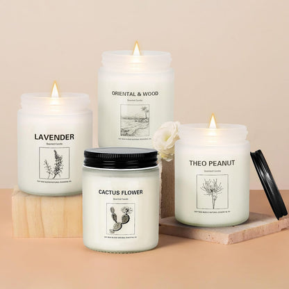 Candles for Home Scented, Lavender Candle Gifts Set, Made with Natural Soy Wax & Essential Oils, 6 Pack 42 Oz Candles