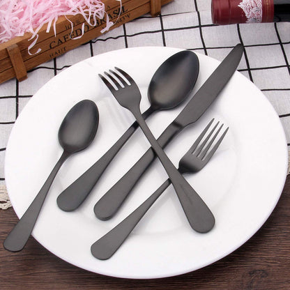 Matte Black 20-Piece Flatware Set