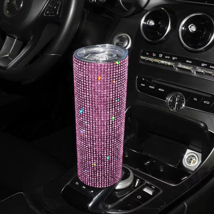 20 oz. Sparkling Diamond Stainless Steel Tumbler Cup with Lid and Straw