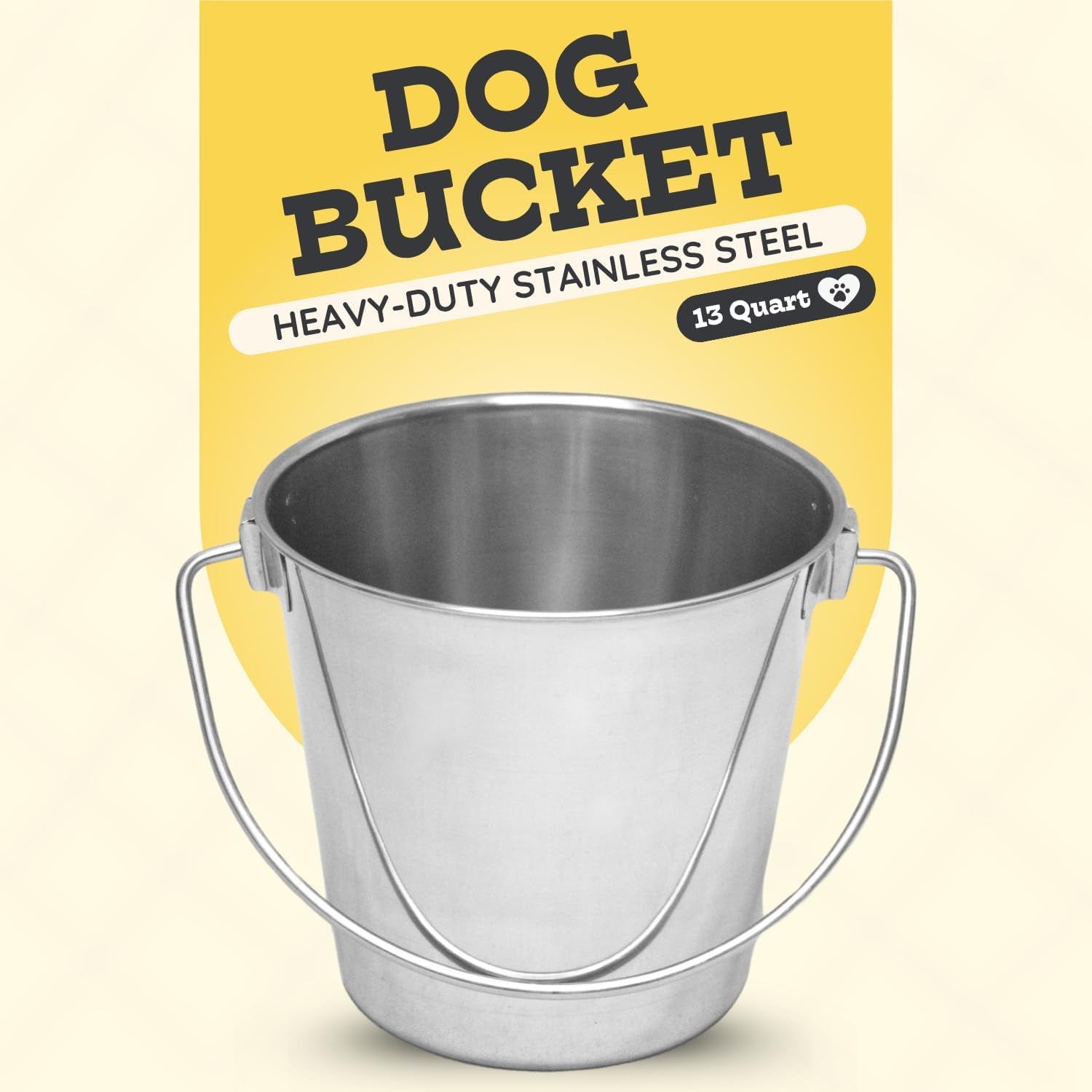 13 Quart Heavy Duty Stainless Steel round Bucket with Handle