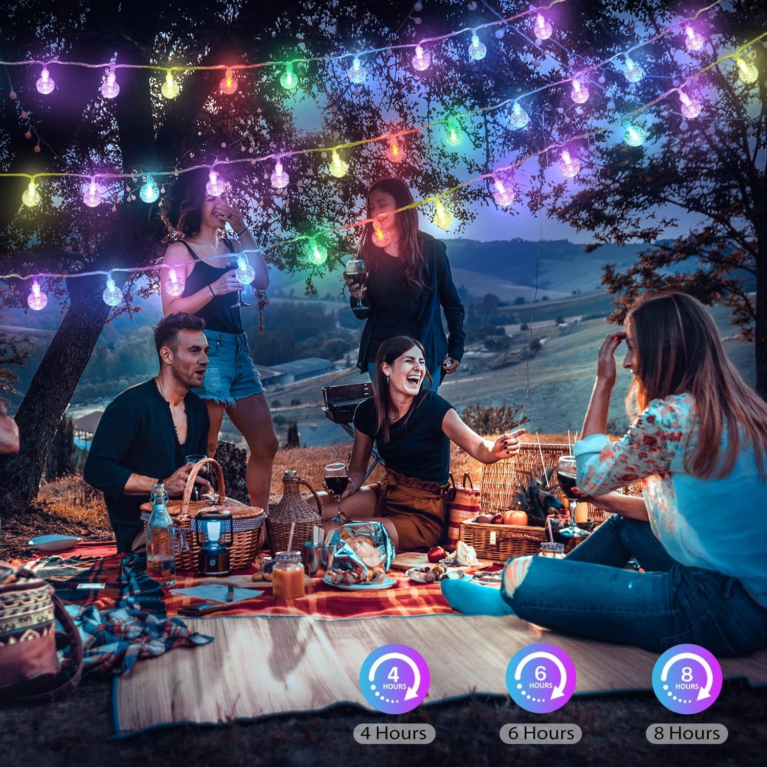 Color Changing Indoor String Light USB Plug, 16.5Ft 50 Leds Crystal Globe Fairy Lights