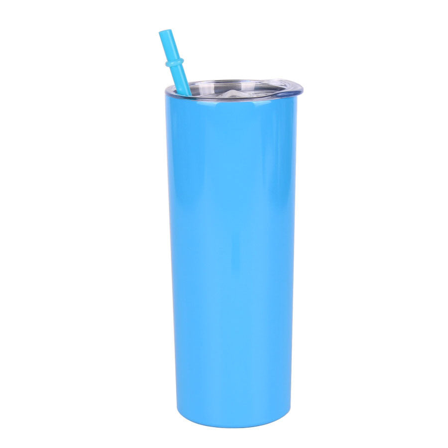 Double-Layer Stainless Steel Straw Tumbler, Insulated Slimming Water Cup