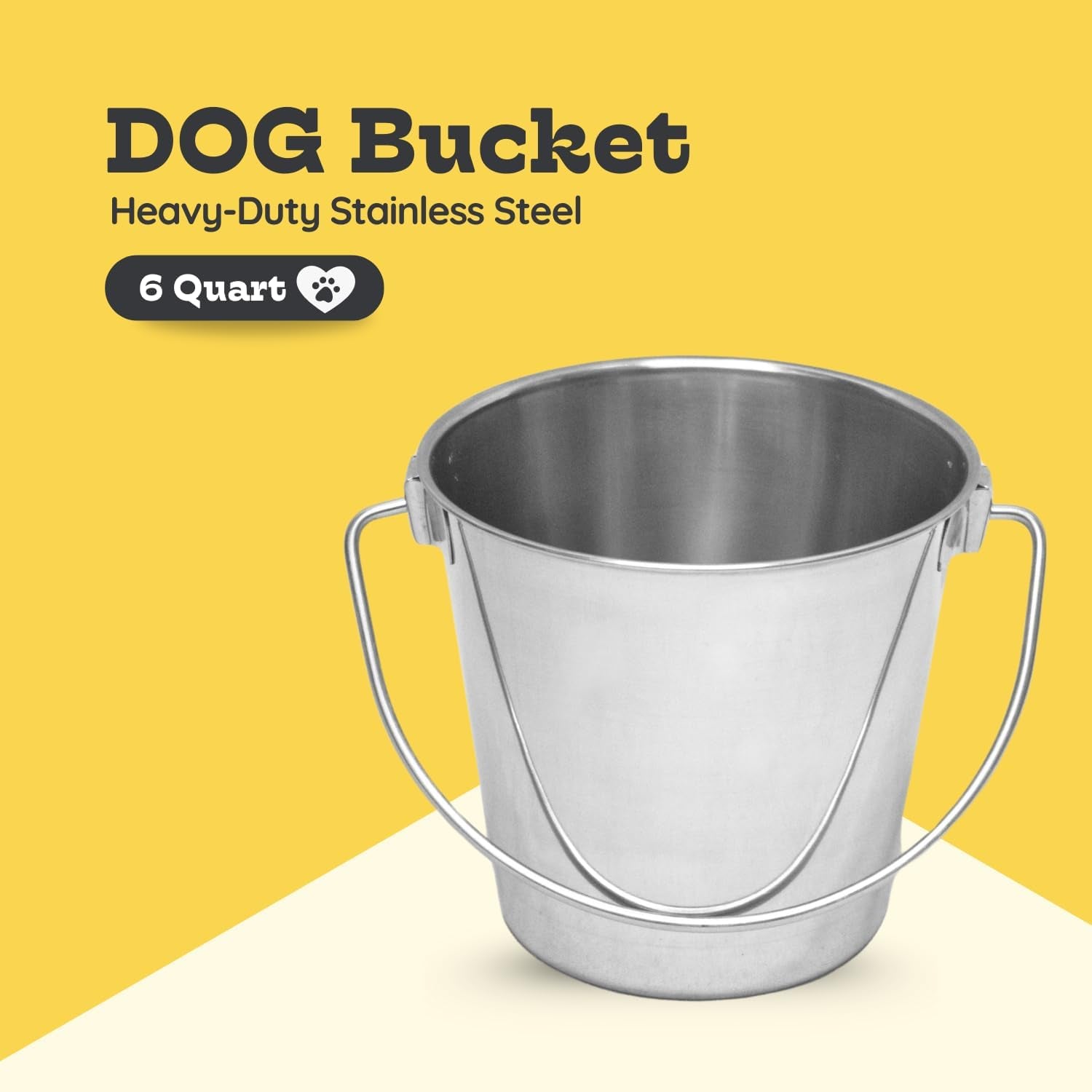 6 Quart Heavy Duty Stainless Steel round Bucket with Handle