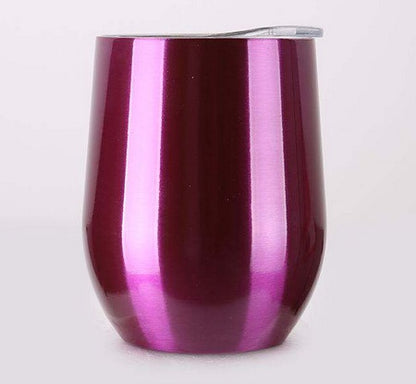 Double Stainless Steel Wine Glass – Big Belly Water Cup