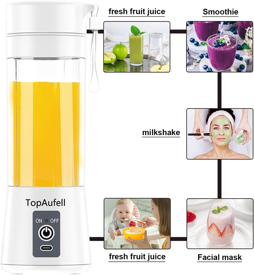 Personal USB Juicer for Smoothies & Shakes, 6 3D Blades