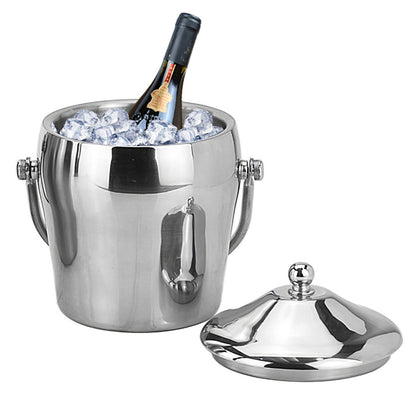 Stainless Steel Double-layer Ice Bucket With Thickened Lid