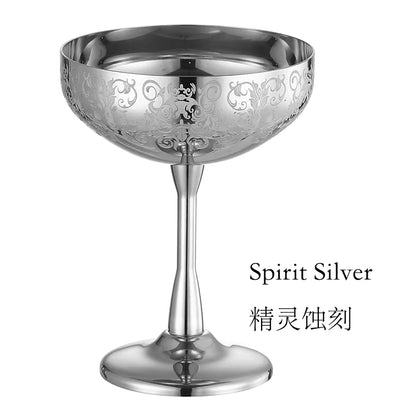 Stainless Steel Coupe Glasses, Martini Cocktail Glasses
