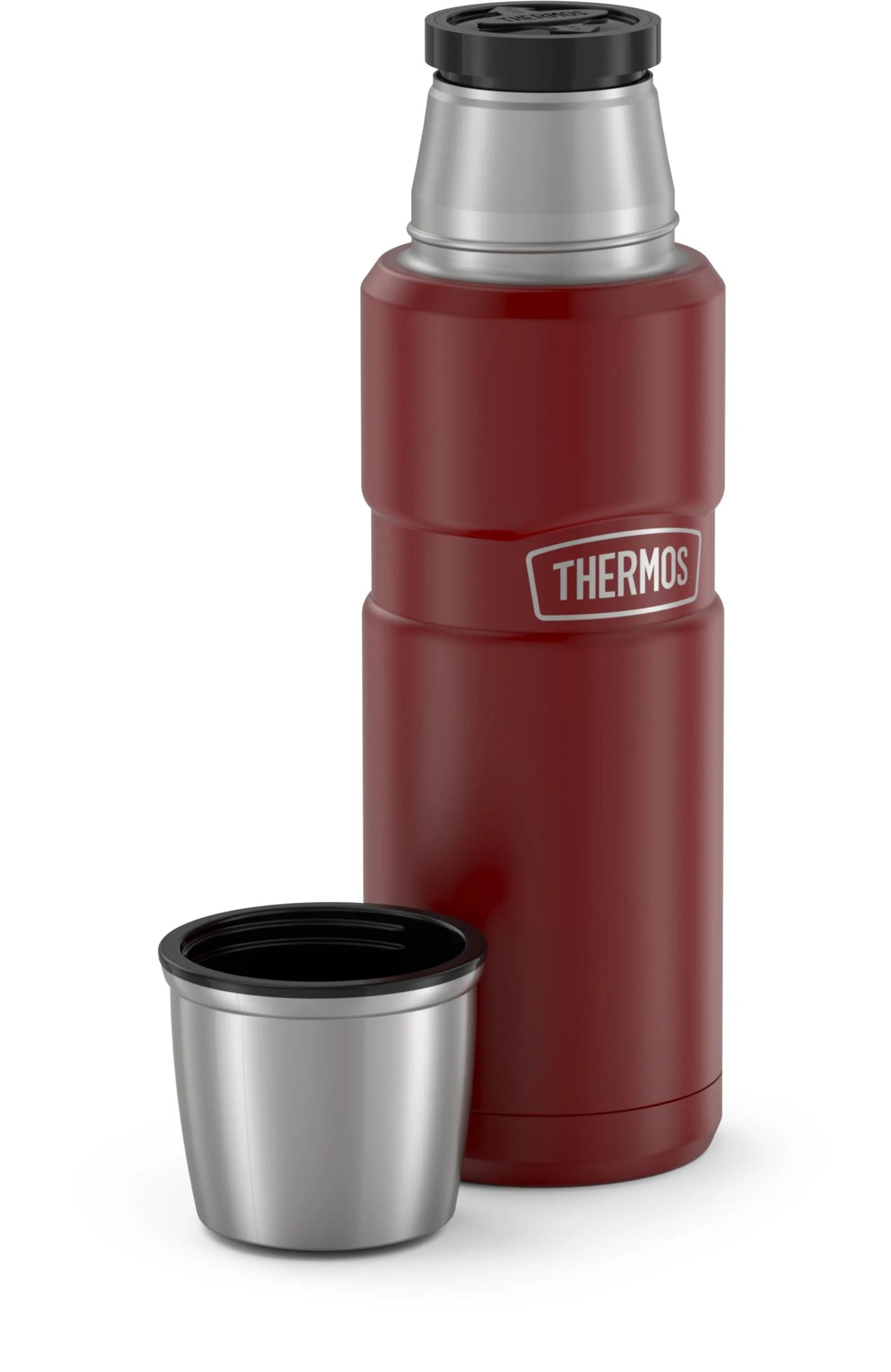 Stainless King Vacuum Insulated Stainless Steel Beverage Bottle, 16Oz, Matte Rustic Red
