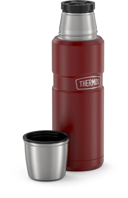 Stainless King Vacuum Insulated Stainless Steel Beverage Bottle, 16Oz, Matte Rustic Red