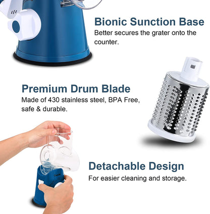 Rotary Cheese Grater & Mandoline Vegetable Slicer