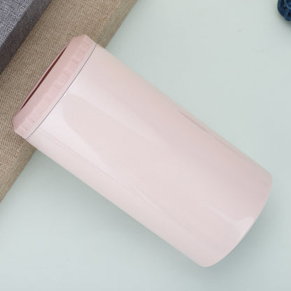 Stainless Steel Insulated Can Cooler with Dual Lid