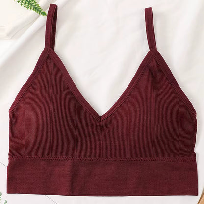 Women Crop Top Seamless Tube Top Underwear Low Back Bra Sports Fitness Top Streetwear Tank Bandeau Lingerie Removable Pad