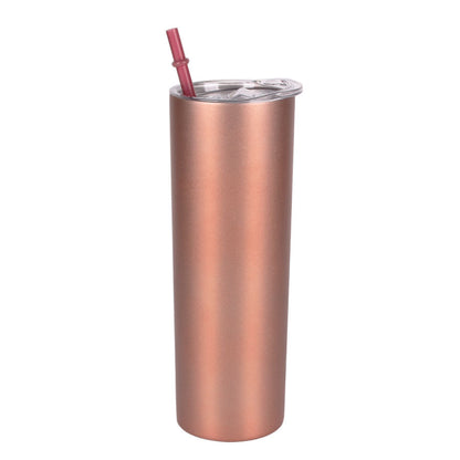 Double-Layer Stainless Steel Straw Tumbler, Insulated Slimming Water Cup