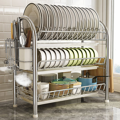 Multi-Layer Floor Draining Bowl Rack – Kitchen Shelf & Countertop Dish Storage