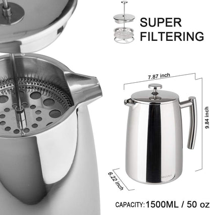 French Press Coffee Maker, 50-Ounce