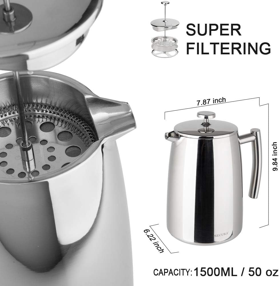French Press Coffee Maker, 50-Ounce