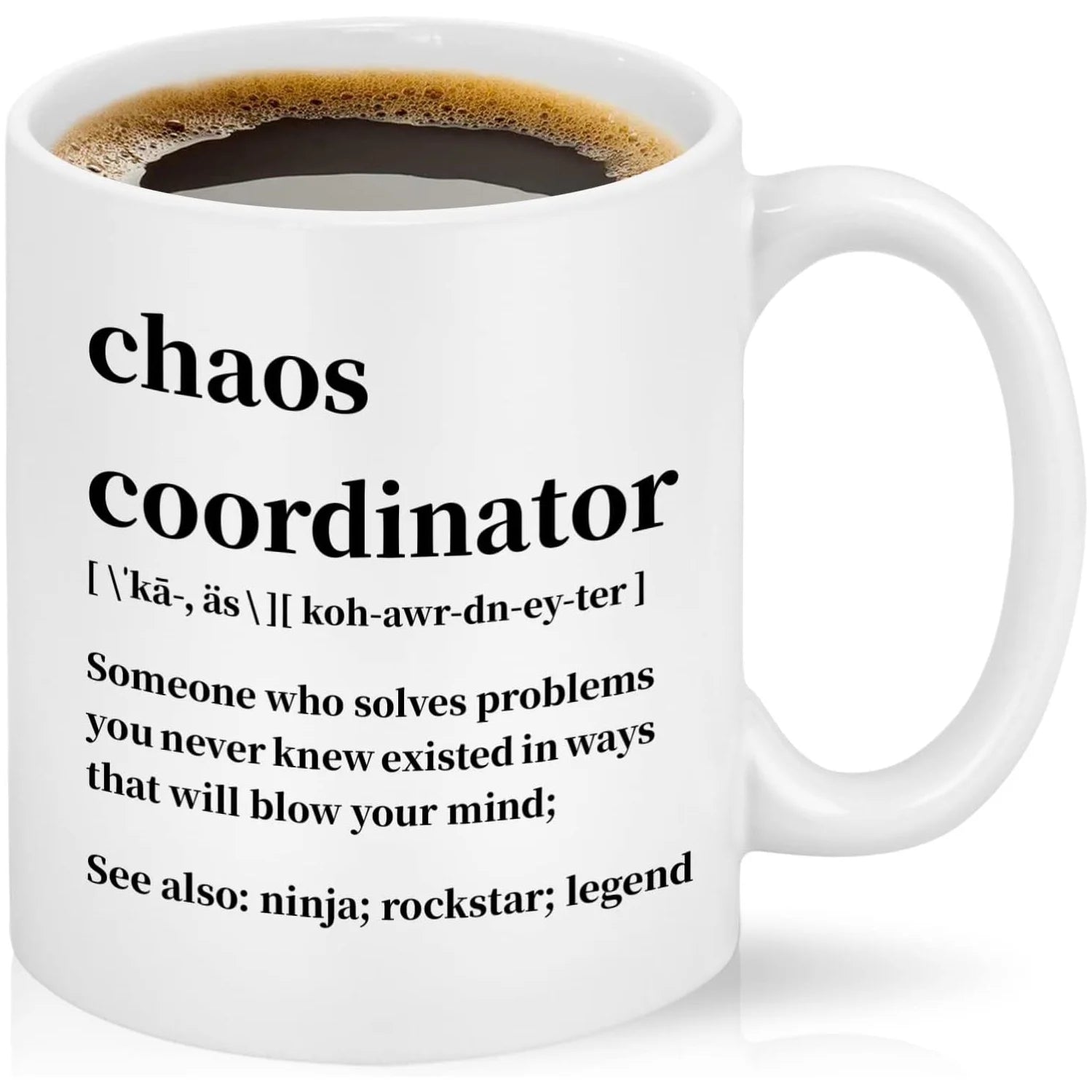 Chaos Coordinator Mug, White 11 Fl Oz Coffee Mugs Ceramic Mugs