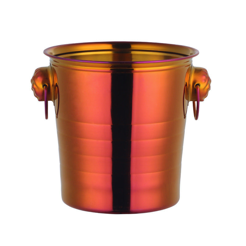 Creative Color Titanium-plated Ice Grain Ice Bucket Portable Ice Wine Bucket