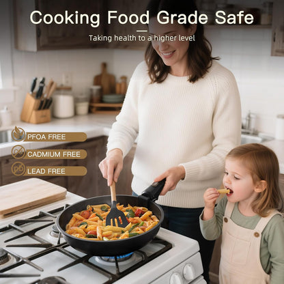 Non Stick Pots and Pans Ceramic Kitchen Cookware Set with Detachable/Removable Handle, Oven Safe, Induction Ready, 21 Pcs