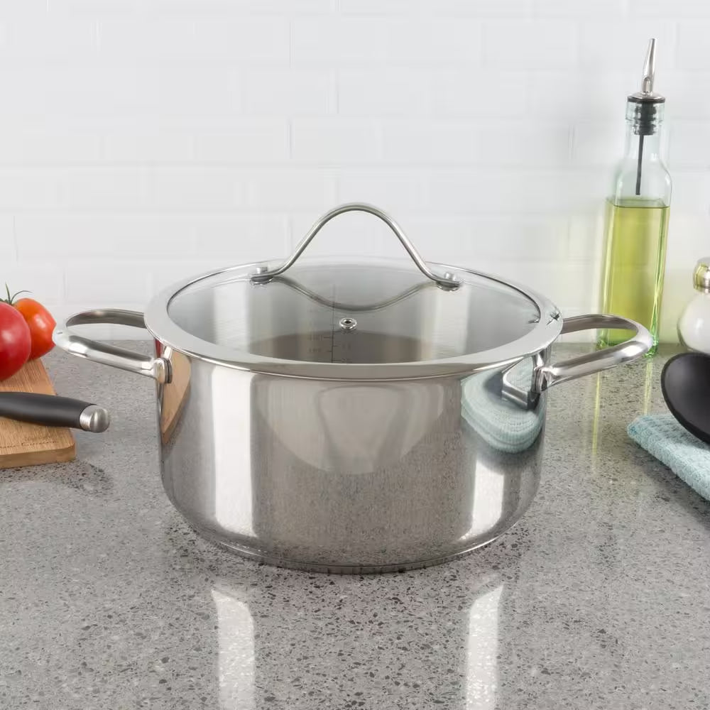 6 Qt. Stainless Steel Stock Pot with Glass Lid