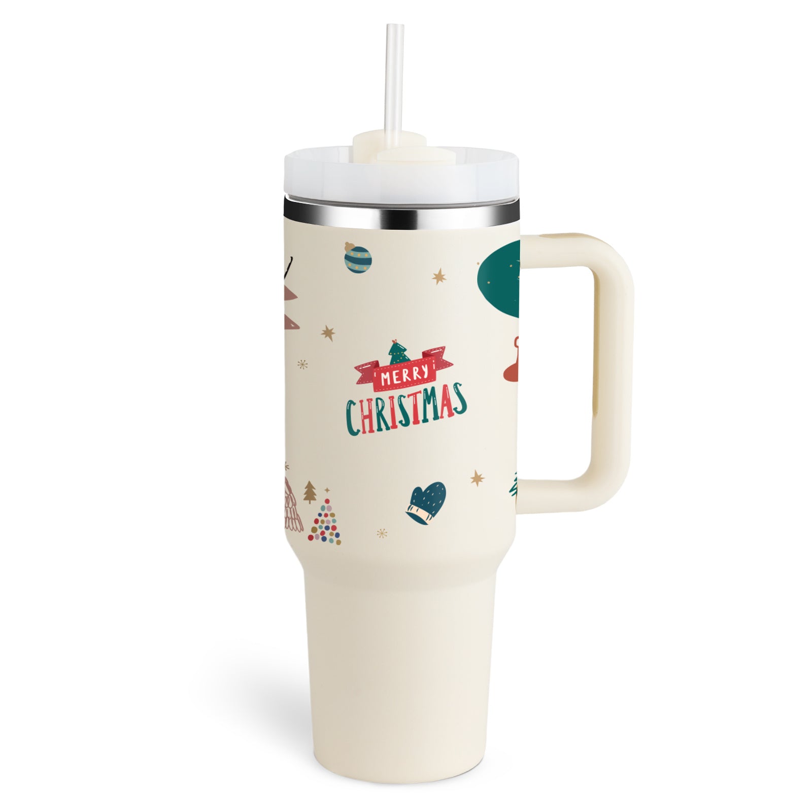 Tumbler With Handle Straw Insulated Stainless Steel