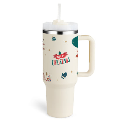 Tumbler With Handle Straw Insulated Stainless Steel