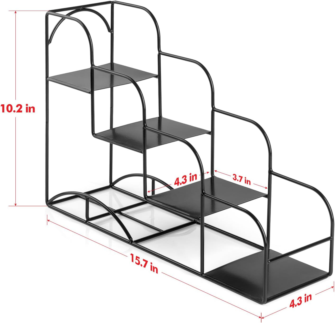 Syrup & Seasoning Rack for Coffee and Kitchen, Iron 4 Compartment Organizer