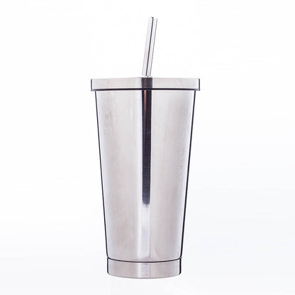 500ML Stainless Steel Empty Tumbler with Straw Lids Drinking Bottles