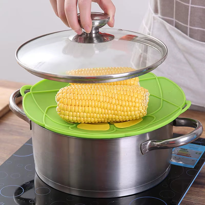 Silicone Lid Spill Stopper Cover for Pot Pan