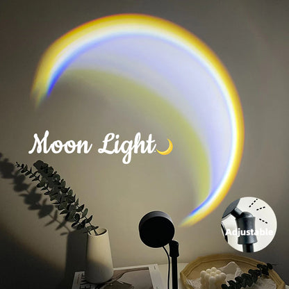 Moonlight USB LED Rainbow Glow Night Projector Ambient Lighting