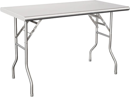24X48 Inches Folding Stainless Steel Table for Restaurant Kitchen Home and Hotel, NSF Certified
