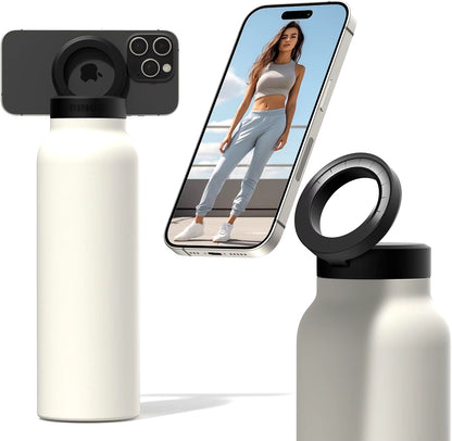 Insulated Stainless Steel Water Bottle with Magnetic Phone Tripod