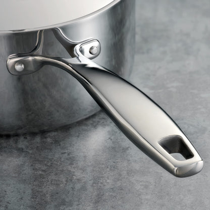 2 Qt Covered Sauce Pan Stainless Steel Tri-Ply Clad 
