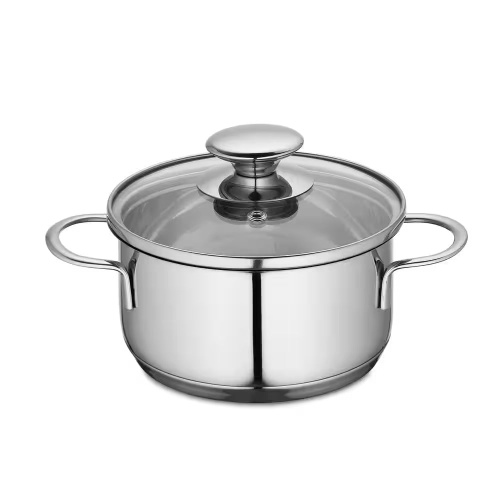 1 Qt. Stainless Steel Stock Pot with Glass Lid