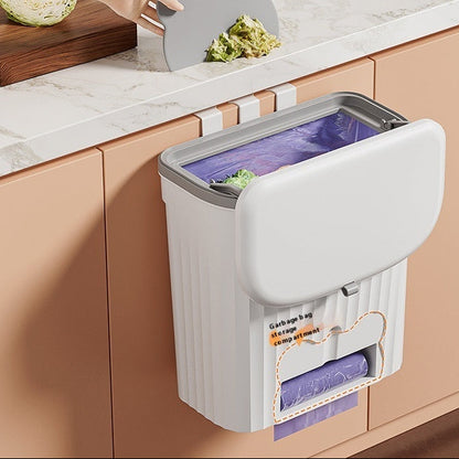 Wall-mounted Household Toilet Kitchen Waste Storage Bucket With Lid