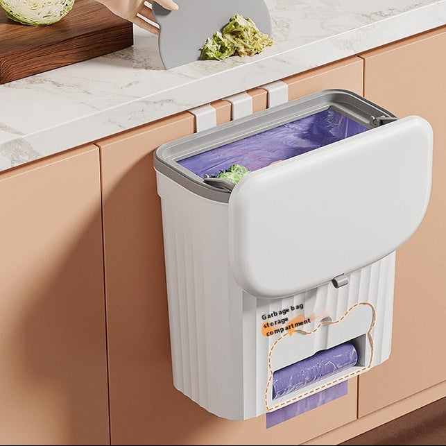 Wall-mounted Household Toilet Kitchen Waste Storage Bucket With Lid