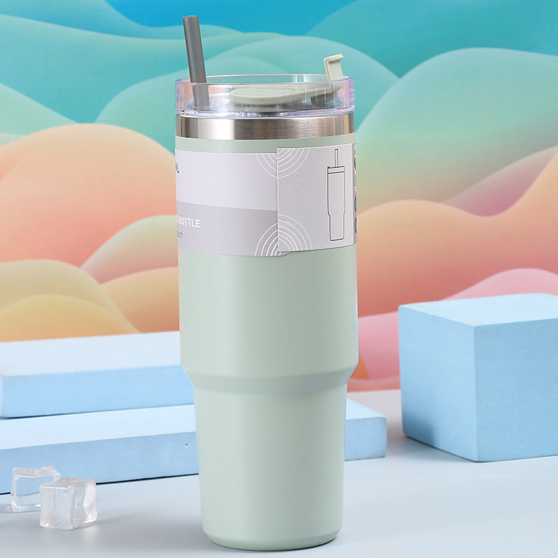 Stainless Steel Vacuum Outdoor Portable Vehicle-mounted Tumbler With Straw