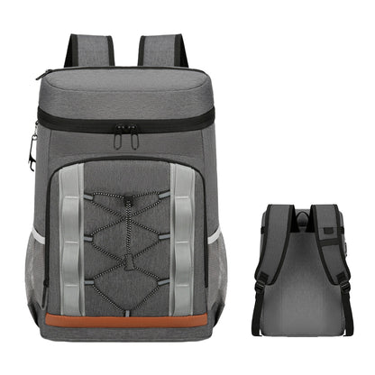 Grey-Black Cooler Backpack Leakproof Insulated  Backpack