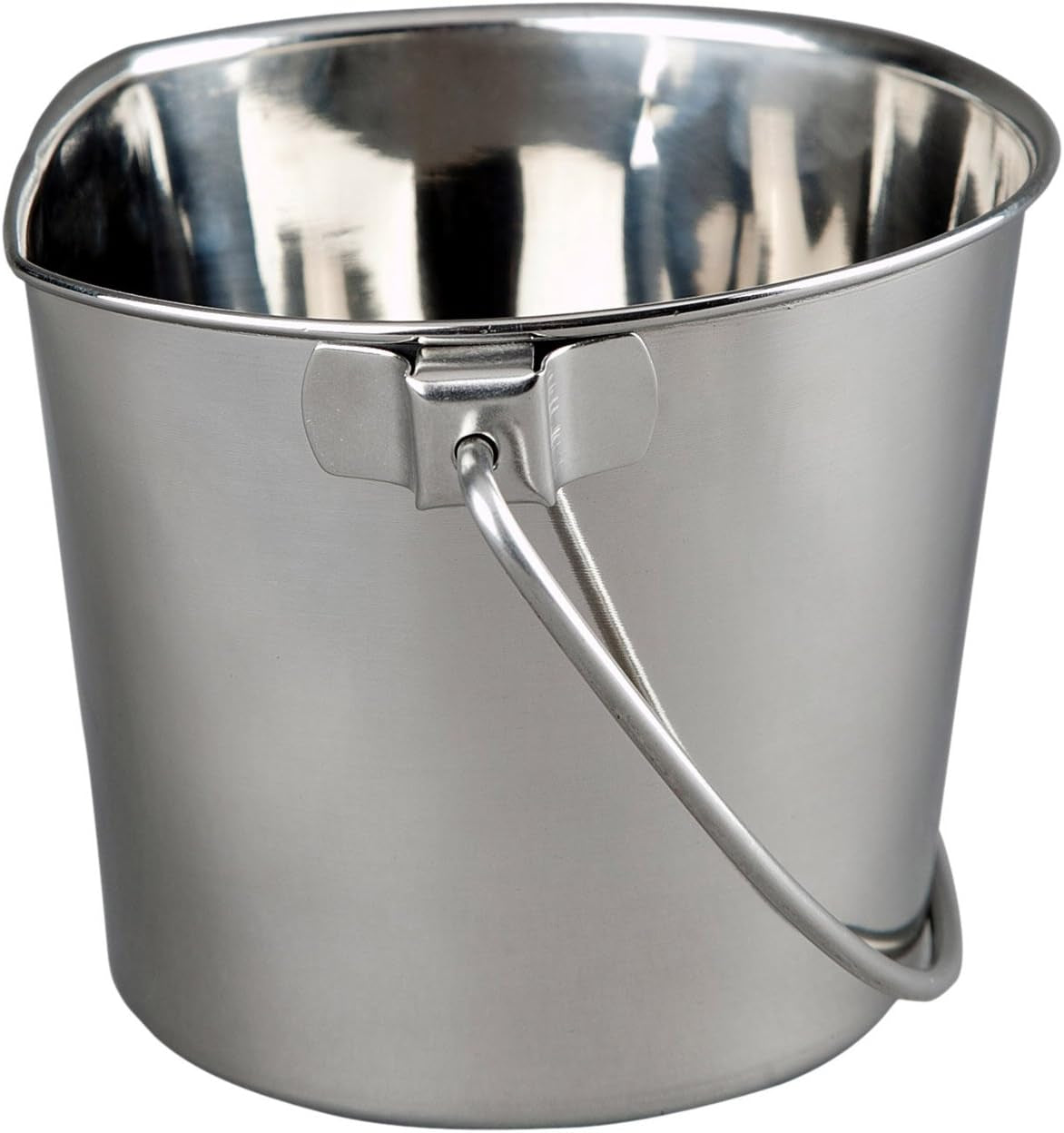 9 Qt Heavy Duty Stainless Steel Flat Side Bucket, Multi-Purpose Bucket