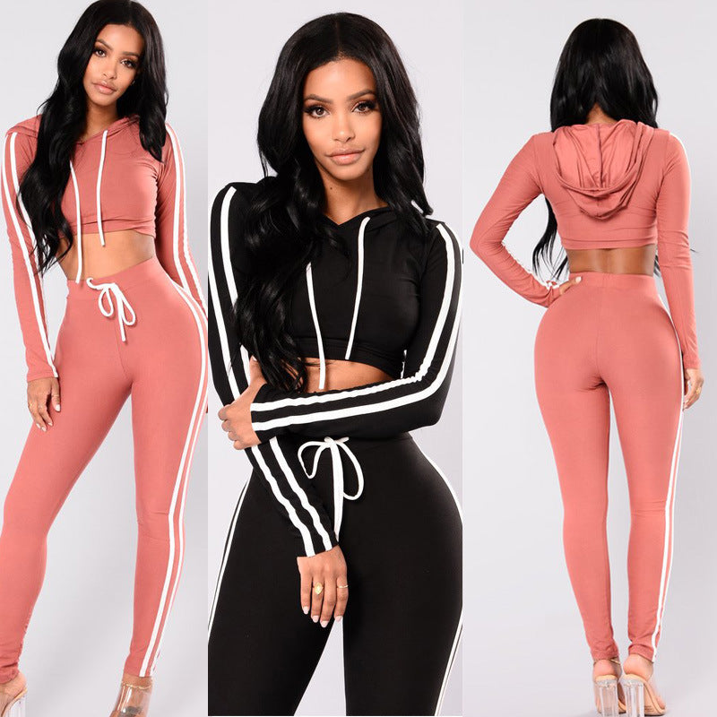 Ladies Tracksuit Crop Top Hoodies