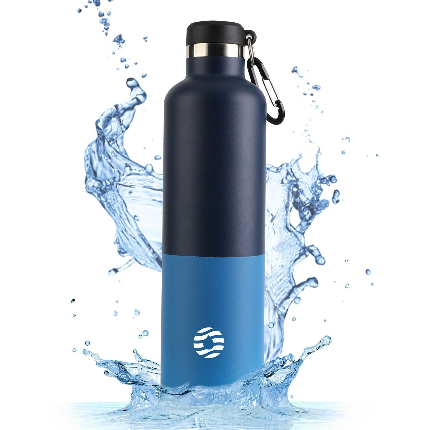 Two-Tone Insulated Sports Bottle with Carabiner