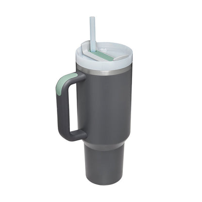 Tumbler With Handle Straw Insulated Stainless Steel