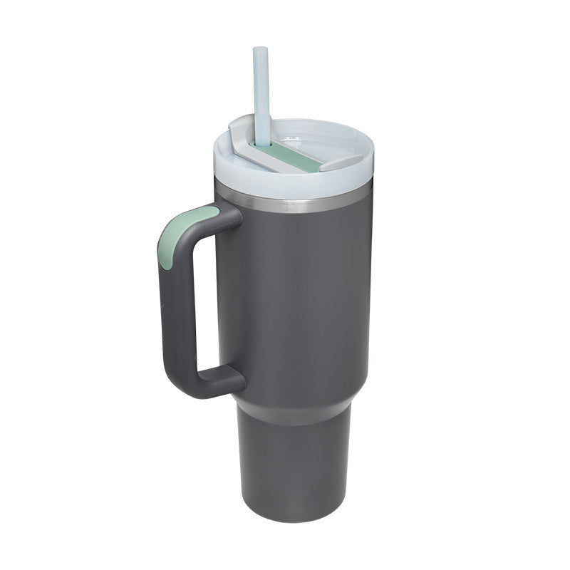 Tumbler With Handle Straw Insulated Stainless Steel