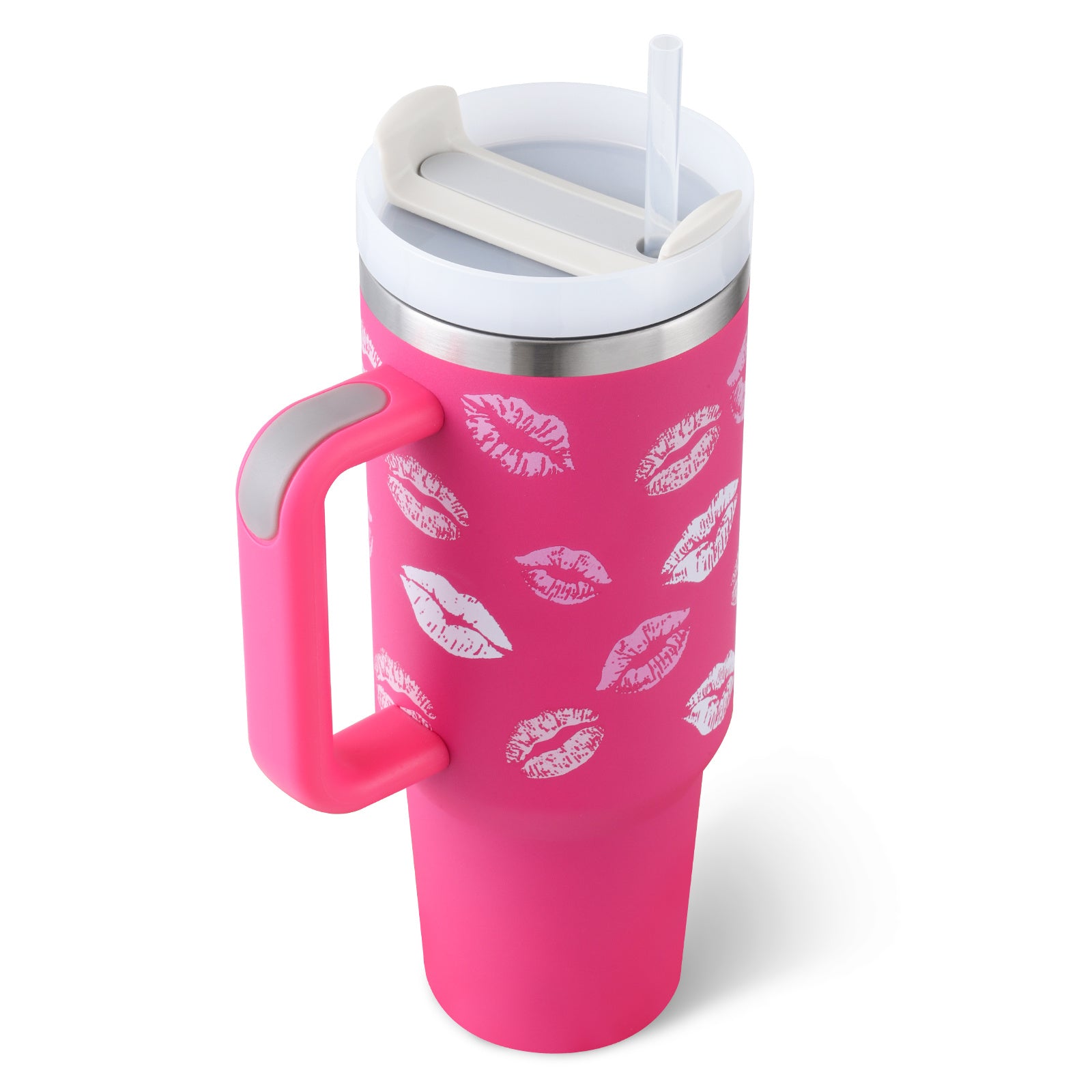 Tumbler With Handle Straw Insulated Stainless Steel