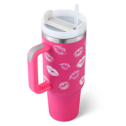 Tumbler With Handle Straw Insulated Stainless Steel