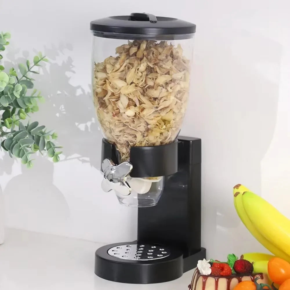 Rotating Button Extraction Kitchen Cereal Jars and other Food Dispenser, Airtight High Kitchen Miscellaneous Grain Sealed Jar