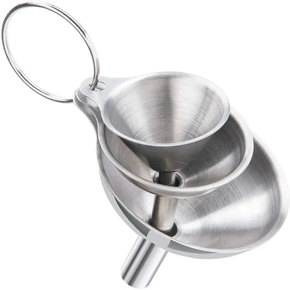 3/5 Pcs Stainless Steel Kitchen Funnels Set Food Grade Metal for Filling Bottles