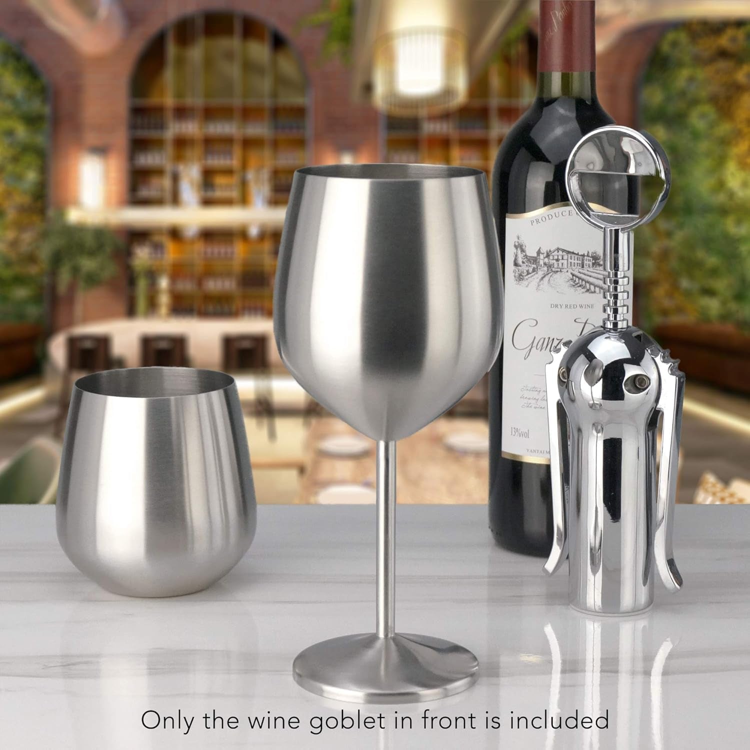 18.5 oz. Stainless Steel Wine Glass - Set of 4 
