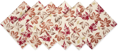 Rustic Autumn Leaves Cotton Napkin Set – 6 Pack (20x20)